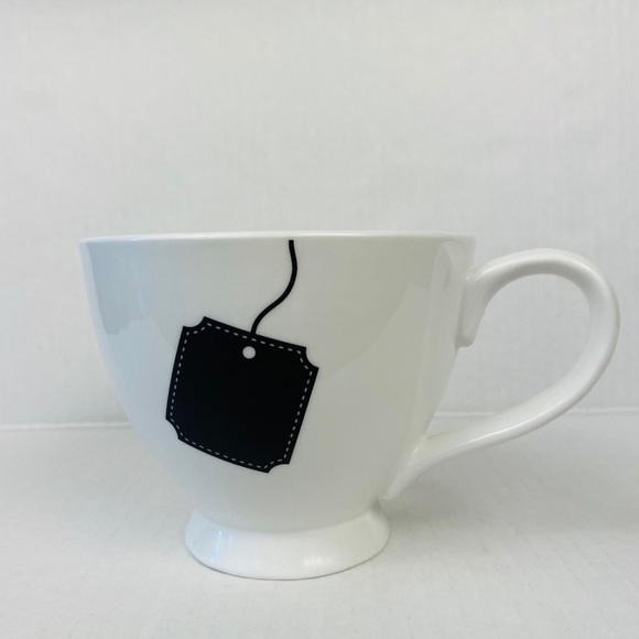 𝅺COFFEE Tea cup w/ personalize tag chalk maker coffee mug indigo - Picture 1 of 6